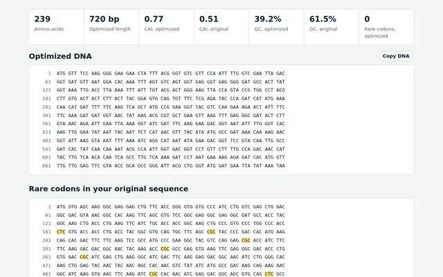CodonBench screenshot
