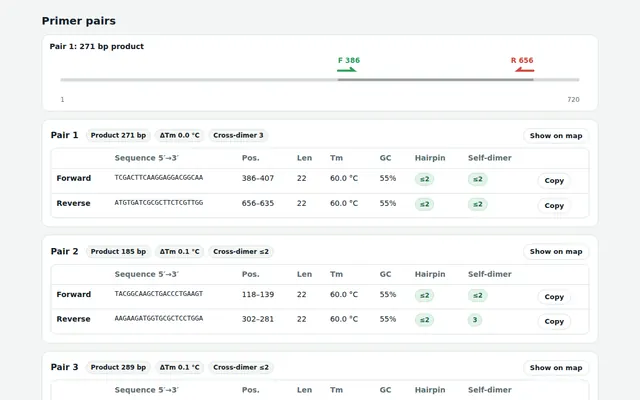 PrimerBench screenshot
